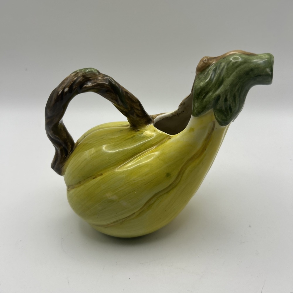 Autumn Harvest Fall AD02401-9Bico Ceramic Yellow Squash Gourd Creamer Pitche